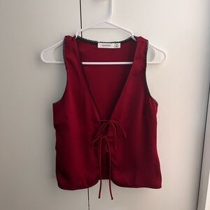 *ON HOLD* Glassons red satin front tie top